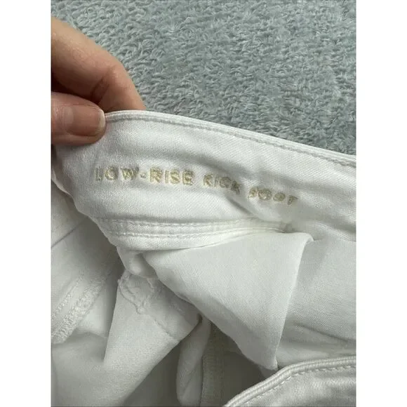 American Eagle Next Level Stretch White Low Rise Kick Boot Jeans Women's 10S - Picture 7 of 9